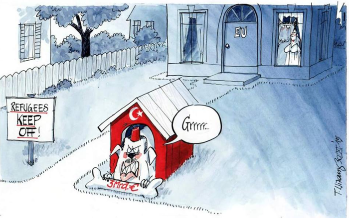 Η Τουρκία...μπουλντόγκ της ΕΕ για τους πρόσφυγες- Καυστικό σκίτσο