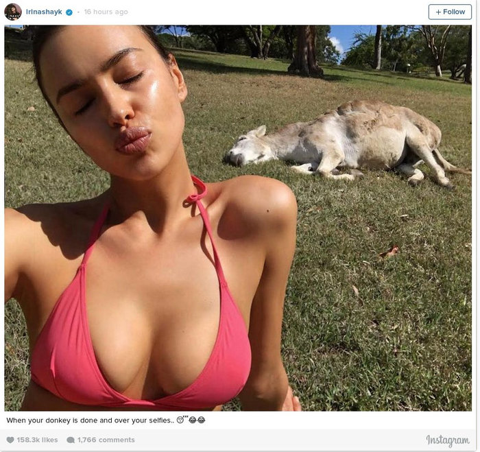 Η Ιρίνα Σάικ με μπικίνι και έναν ...γάιδαρο! (φωτό) - εικόνα 2