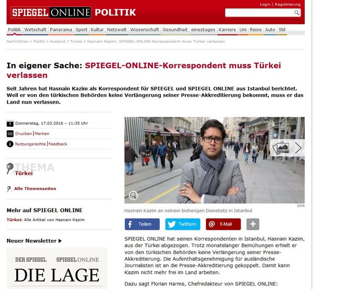 Ο Ερντογάν διώχνει το Der Spiegel από την Τουρκία