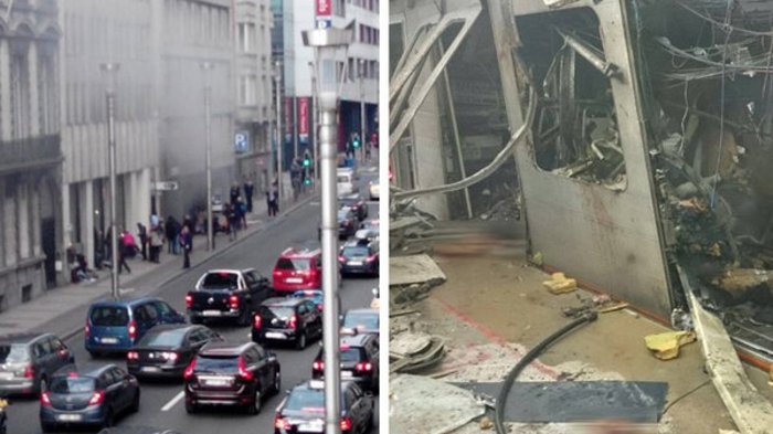 Η στιγμή της έκρηξης στον σταθμό του μετρό στις Βρυξέλλες