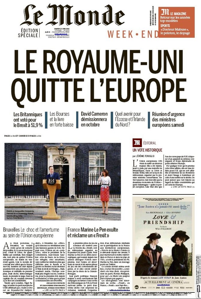 Τα πρωτοσέλιδα σε όλο τον κόσμο για το Brexit - εικόνα 13