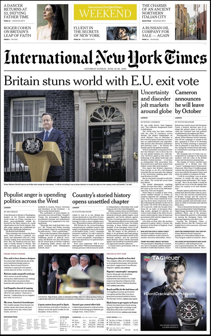 Τα πρωτοσέλιδα σε όλο τον κόσμο για το Brexit - εικόνα 25