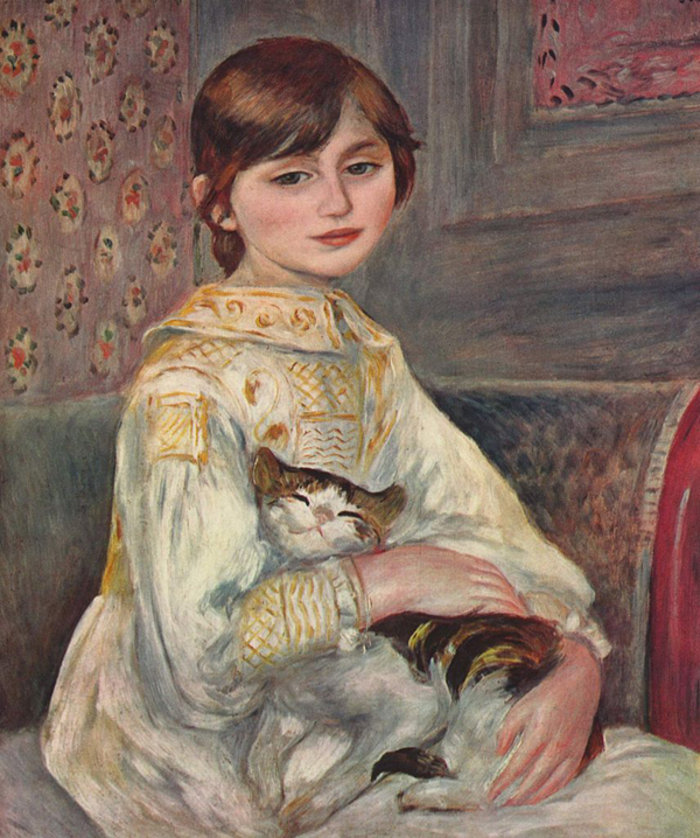Mademoiselle Julie Manet With Cat του Ρενουάρ