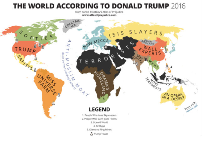 Να πώς βλέπει ο Ντόναλντ Τραμπ τον υπόλοιπο κόσμο-Δείτε τον χάρτη