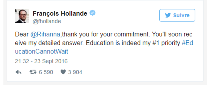 Ριάνα και Ολάντ έπιασαν ψιλή κουβέντα στο Twitter - εικόνα 2