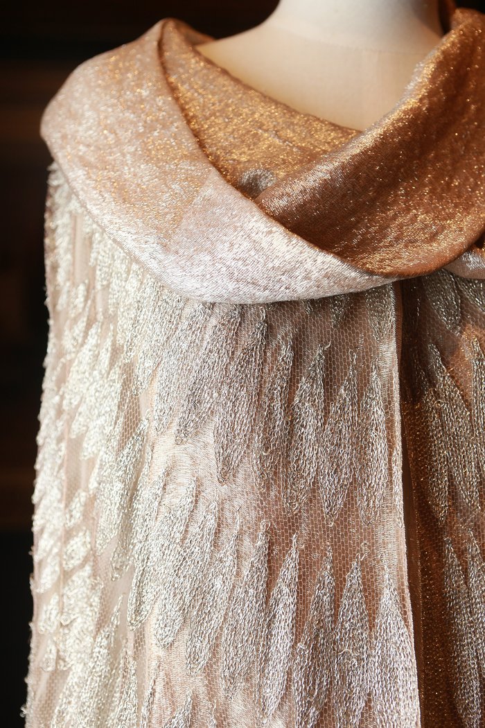 Evening cape (1928) by Madeleine VionnetSilk (tulle, chiffon) metallic thread, lamé