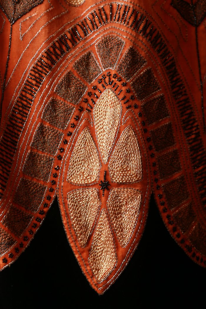 Evening cape (1925) by Lanvin, ParisSilk (velvet, thread, satin), glass (beads), jet (beads)