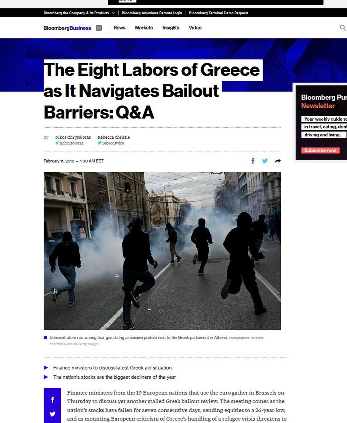 Bloomberg: Οι οκτώ άθλοι που πρέπει να κάνει η Ελλάδα