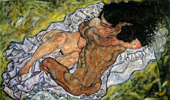 Schiele,Egon. Umarmung (Embrace)- Liebespaar III (Lovers III), 1917,