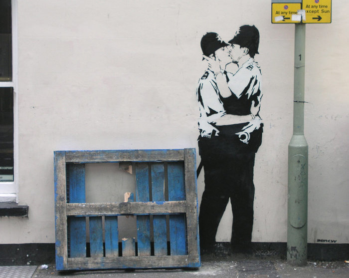 Banksy, The Kissing Coppers, 2004, Brighton