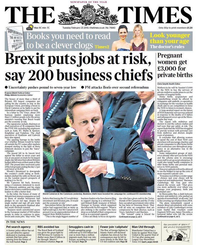 200 κορυφαίοι βρετανοί επιχειρηματίες τάσσονται κατά του Brexit