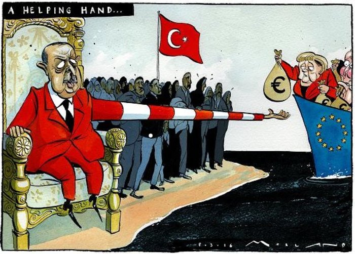Tο σκίτσο των Times με το μακρύ... χέρι της Τουρκίας