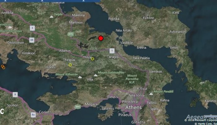 Σεισμική δόνηση στην Βοιωτία, έγινε αισθητή ως την Αθήνα