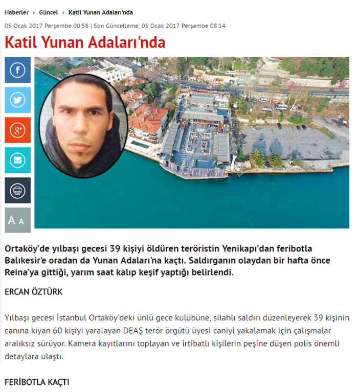 Τουρκικά ΜΜΕ: Ο μακελάρης της Πόλης είναι στα ελληνικά νησιά