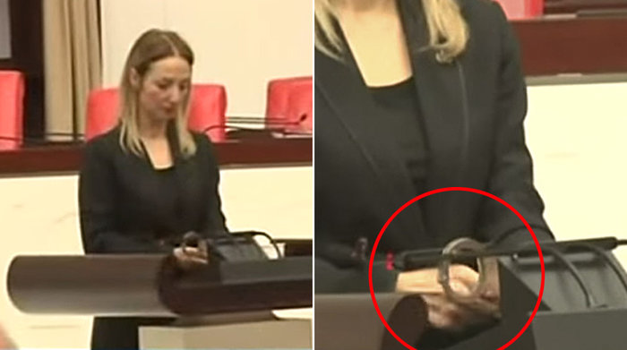 Βουλευτίνα αλυσοδέθηκε διαμαρτυρόμενη για την αλλαγή του συντάγματος