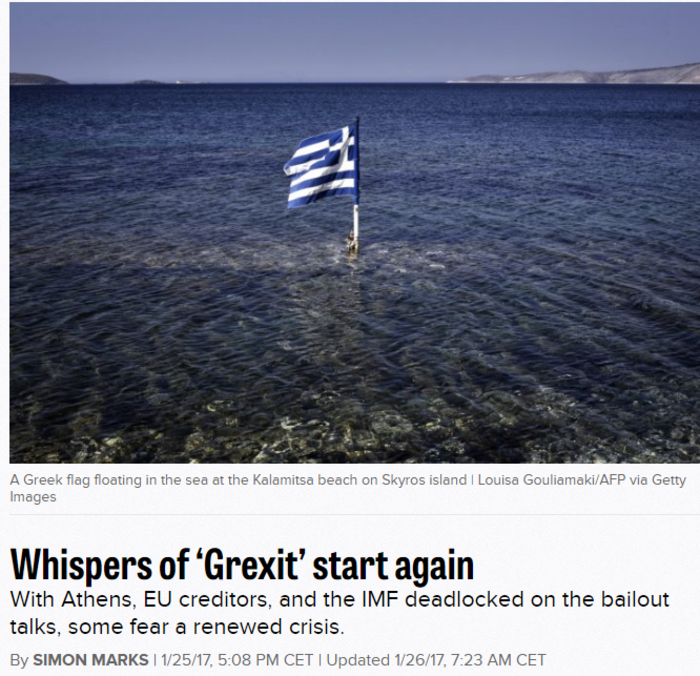 Politico: Οι ψίθυροι για το Grexit αρχίζουν και πάλι