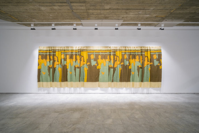 Beatriz González, Decoración de interiores (Διακόσμηση εσωτερικού χώρου), 1981, μεταξοτυπία σε καμβά, Ωδείο Αθηνών