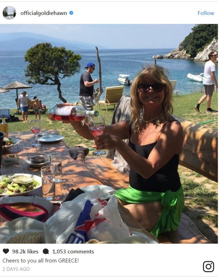 Γκόλντι Χόουν και Κερτ Ράσελ απολαμβάνουν διακοπές στη Σκιάθο-φωτό