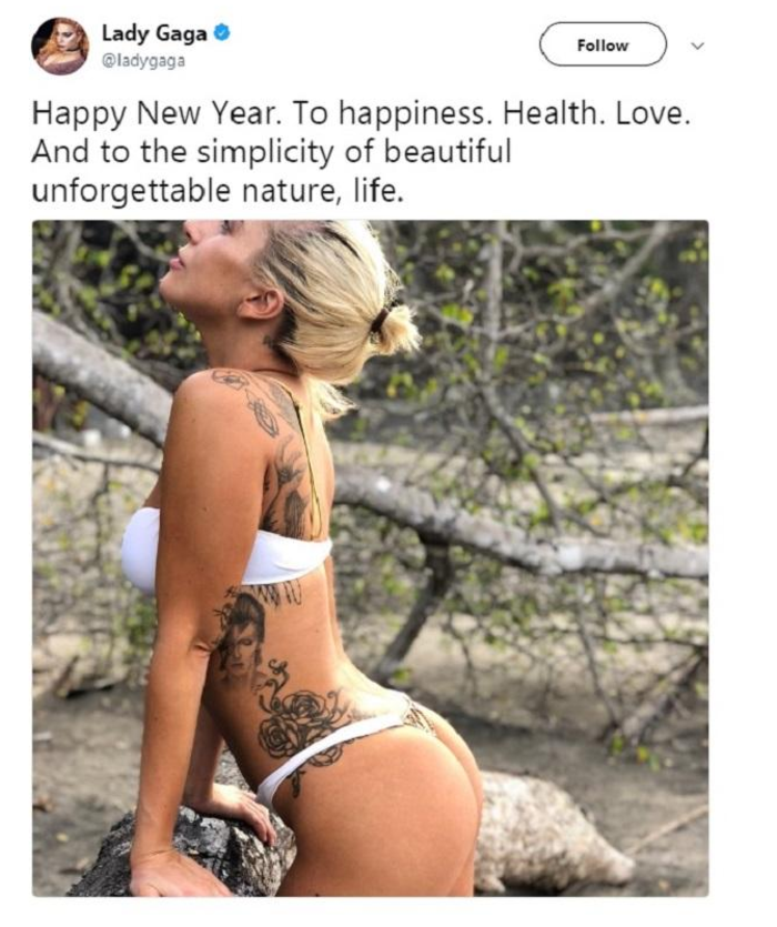 Lady Gaga: Η καυτή φωτογραφία της για το νέο έτος