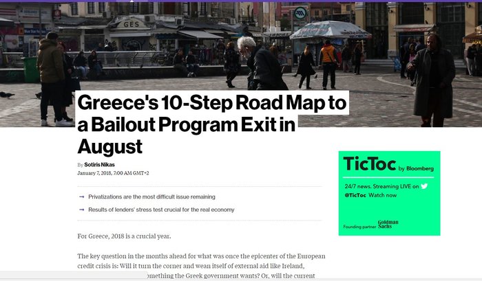Bloomberg: Τα 10 κρίσιμα βήματα της Ελλάδας για έξοδο από το πρόγραμμα