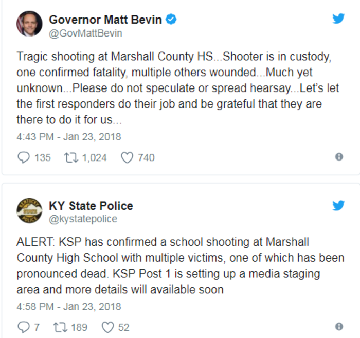 Ενας νεκρός και πολλοί τραυματίες από επίθεση σε σχολείο στο Κεντάκι