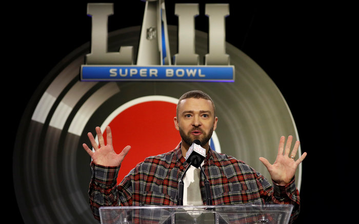 Ο Τζάστιν Τιμπερλέϊκ στο Super Bowl