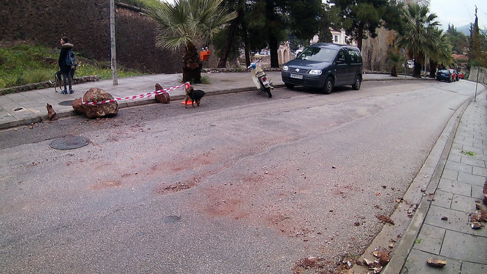 Κατολίσθηση βράχων στο κάστρο του Παλαμηδίου