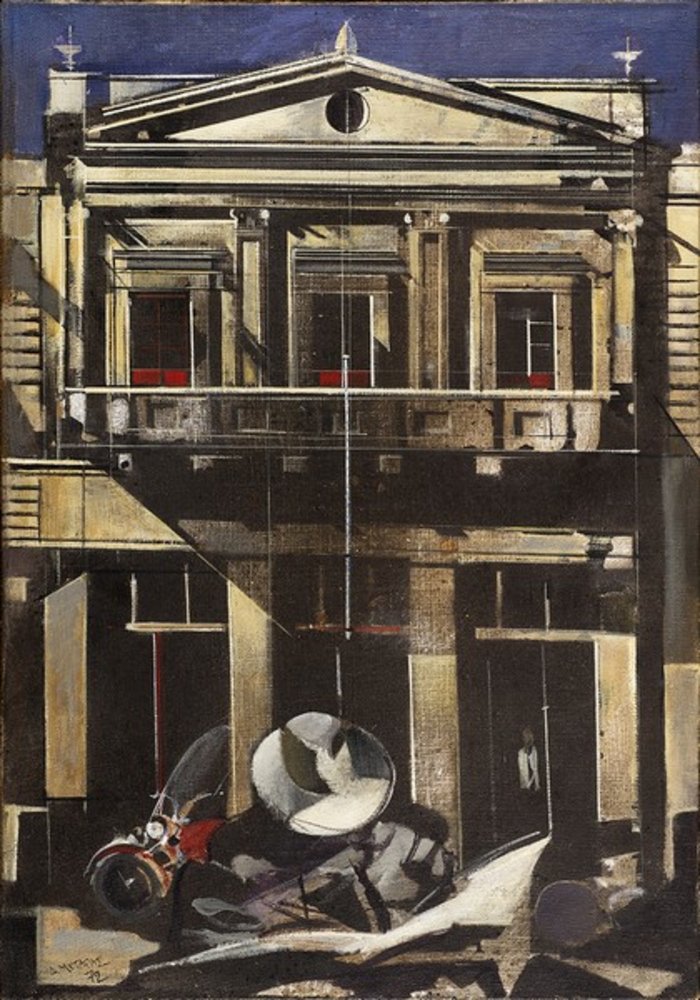 Άσπρο καπέλο, 1972 Λάδι σε καμβά 100 Χ 69,5 εκ. Συλλογή Alpha Bank
