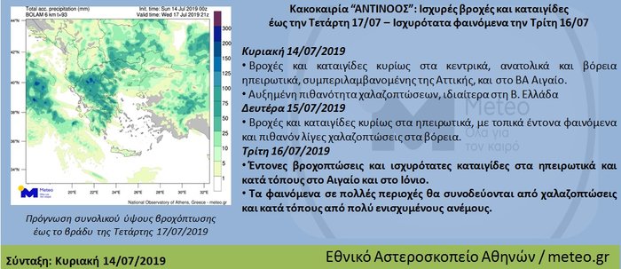 Nέο κύμα κακοκαιρίας: Ερχεται ο «Αντίνοος»