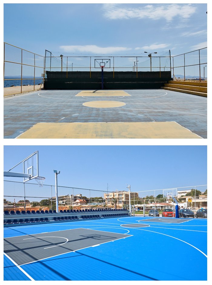 Η ανακαίνιση των αθλητικών γηπέδων Basketball & Beach Volleyball στον Ναυτικό Αθλητικό Όμιλο Μάτι Αττικής (ΝΑΟΜΑ)