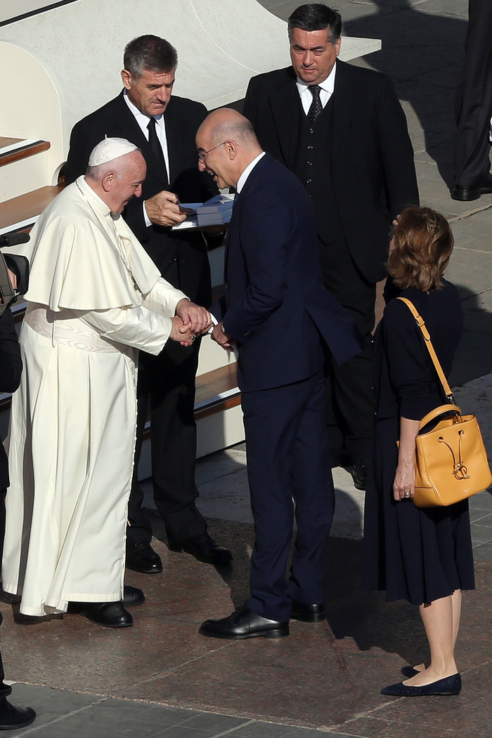 Συνάντηση του ΥΠΕΞ Νίκου Δένδια με τον Πάπα Φραγκίσκο