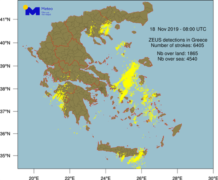 Επεσαν 6.400 κεραυνοί μέσα σε λίγες ώρες